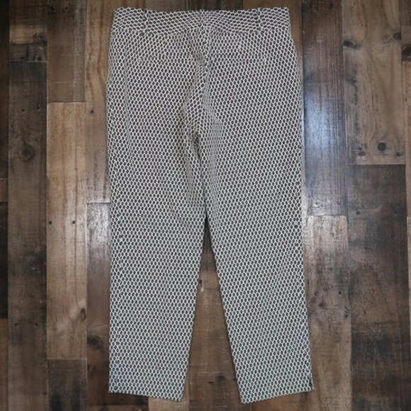 Ann Taylor Devin Cropped Leg Size 8 Black Patterned Dress Pants Textured - Picture 8 of 8